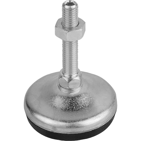 Kipp Levelling Foot With Hexagon Socket, Form:C M24X100, D=120, Steel, Comp:Rubber K0739.3112024X100